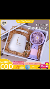 MeetYou Lucky Mug Gift Set With Bear Towel Fan&Handle Spoon + Luxury Box (Wedding/Birthday/Teacher) Perfect for Moms&Teachers&Fathers Day& Friends&Wedding Gifts