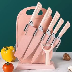 GOLIFE 6PCS Cooking Knife Sets Knife Set Kitchen Japanese Chefs Knife Set With Knife Holde High Quality Genuine
