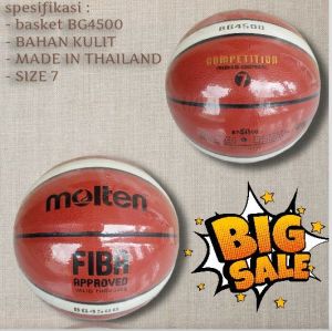 Big Sale / Bola Basket Dewasa Molten Bg4500 Asli Buatan Thailand Bahan Kulit Super Premium