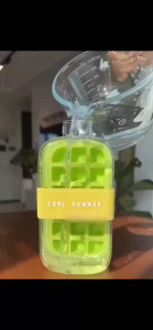 Two-in-one Pressing Ice Cube Tray Ice Pail Green 500ml/800ml Refreshing Ice Cube Mold Zero Contact Pressing Ice Block
