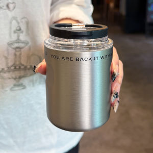 Cốc Cà Phê Cách Nhiệt Bằng Thép Không Gỉ 316 Sang Trọng Di Động Cho Nữ Cốc Nước Đi Kèm Nắp PP Dung Tích 301ml-400ml