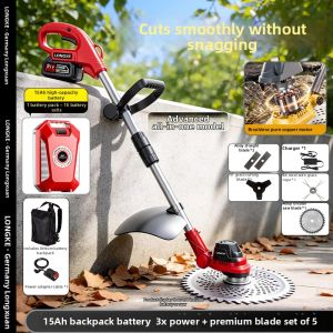 LONGKE | Powerful Electric Lawn Mower Battery Powered