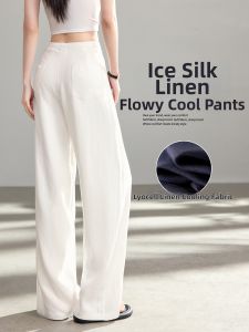 SUHUIQIAN | Breathable and Comfortable Womens Tencel Linen Blend Pants Anti-Wrinkle and Drape Wide Leg