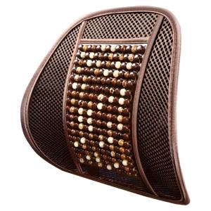 Summer Ventilated Wooden Bead Massaging Waist Support Car Seat Cushion