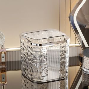 Tempat Sampah Mini Bahan Acrylic Model Transparan/Kotak Sampah Premium Kamar Mandi