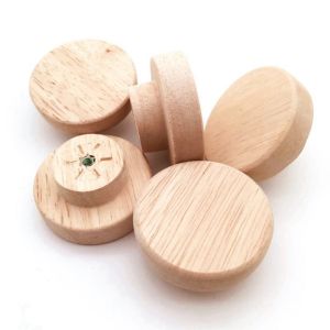 Natural Oak Wooden round Handle Diameter 35/40/50mm With screws Cabinet Drawer Wardrobe Knobs - Furniture Hardware for Cabinets