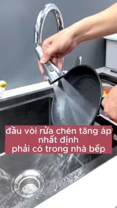 Đầu nối vòi rửa chén bát đa năng chống bắn xả 3 chế độ tiện lợi xoay 360 độ