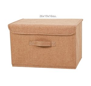 ใหม่ขนาดใหญ่ผ้าฝ้ายผ้าลินินผ้าพับกล่องเก็บถังพับได้สําหรับของเล่นเด็กพร้อมฝาปิดตะกร้าเก็บตะกร้าซักผ้า