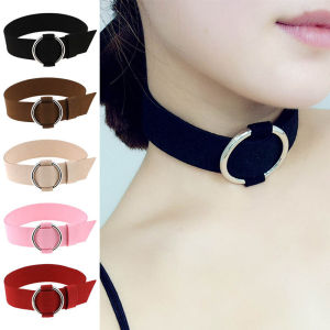 Elegant Simple Metal Necklace for Women Velvet Strap Choker Fashion Jewelry Neck Piece Versatile Minimalist Stylish Accessory