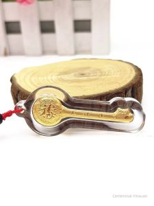 Weifuluoming Wealth Gold Key Pendant Insurance Activity Handy Gift Red Envelope Gold Foil Present Couple Fashion Jewelry