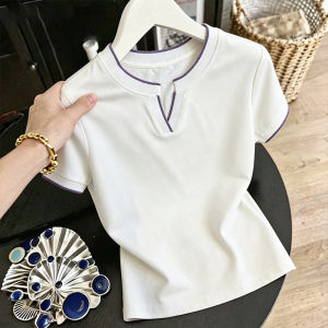 V.C.I | Elegant Luxury Silk Blended V-neck T-Shirt
