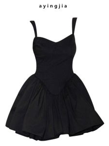 In Stock! Fancy Ballet Style Sling Dress Womens Summer Waist Figure Flattering Puffy Dress Birthday Dress Short Skirt