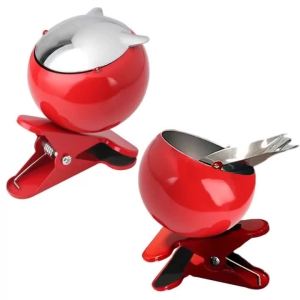 Gạt Tàn Thuốc Bằng Kim Loại Sáng Tạo Có Kẹp Chống Rơi Đa Năng Trang Trí Phòng Khách Hình Tròn Quà Tặng Di Động Đồ Trang Trí Tro Tàn