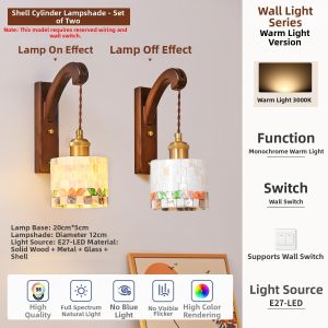 SHIGUANGSUIDAO | French Vintage Solid Wood Wall Light