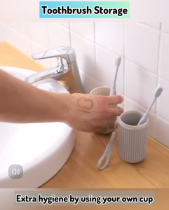 𝗔𝗜𝗥𝗧𝗜𝗚𝗛𝗧 Travel Toothbrush Storage Cup Portable Toiletries Toothpaste Holder Mouthwash Case Bekas Berus Gigi 牙刷收纳盒