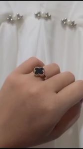 Cincin Wanita Clover Rose Gold & Titanium Original Anti Luntur Dan Karat