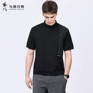 Patched Texture Mens Short Sleeve Polo