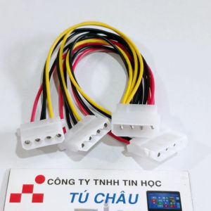 Cáp chia ATA 1 ra 3 / Chuẩn Ata Molex IDE 4 Pin chia 1 đầu ra 3 đầu - Cáp dài 15Cm