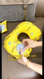 U-shaped Neck Cushion Automatic Inflatable Pillow Compression Ring Pillow For Airplane Car Outdoor Travel To Relieve Fatigue