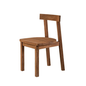 Retro Wooden Dining Chair Simple Back Design for Home Use Or Vacation Rental Wuyi Solid Wood Crafted Seat with Soft Cushion