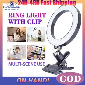 【READY&STOCK】ph LED Ring Light With Clamp Photo Video Ring Lamp Clip Laptop PC Makeup Online Meeting Class Light