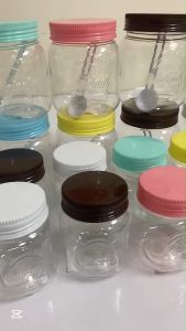 โหลพลาสติกฝาเกลียว สีพาสเทล โหลโบราณ