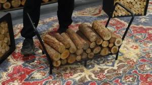 Firewood Rack Holder Adjustable Heavy Duty Fire Log Stacker Stand for Fireplace Outdoor Indoor Wood Pile Storage Organizer