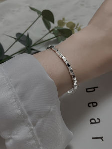 Fashionable Silver Block Bracelet for Women Unique Design Best Friend Jewelry Alloy Material Korean Style  out New