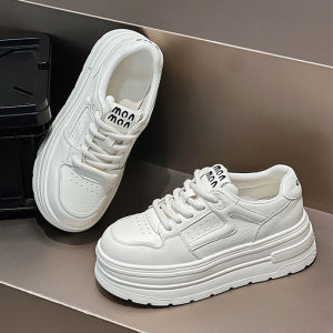 Womens Thick Bottom Platform Sneakers Heightening Flatform Shoes Spring 2025 New Style Versatile White Casual Shoes