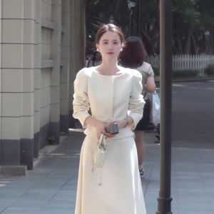 Elegant Two-Piece Set Gentle Style Outerwear Skirt Whole Set Autumn Fashion Womens Comfortable Long Sleeve round Neck Sweater