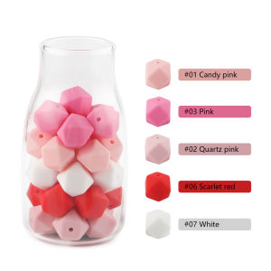 14mm Hexagon Silicone Beads 17mm Loose Silicone Beads Food Grade DIY Bead Pen Necklace Accessories For Jewelry Making