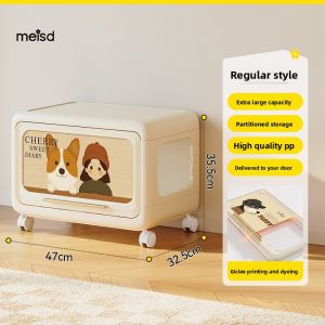 Meisda Childrens Storage Cabinet Foldable Multi-layer Snack Toy Organizer Living Room Home Use Storage Box Rectangular Acrylic