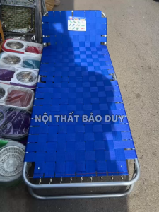 Giường bố xếp đan dây bảng lớn khung sơn tĩnh điện (ẢNH CHỤP THẬT)