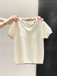 LUOSHAO | Slim Fit Versatile Summer Short Sleeve Knit Top