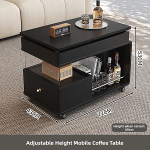 YIYOU | Retro Style Multilevel Storage Mobile Adjustable Side Table