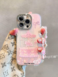 Dreamy Kitty Ferris Wheel iPhone Case Laser Etching Glitter Shine Flash Powder Full Cover Protection Cute Cartoon Girl Shell