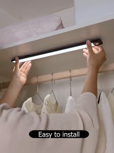 Motion Sensor LED Light Night Lamp USB Rechargeable Built-in Magnet for Closet/Cabinet/Stairs/Wardrobe/Kitchen/Bed