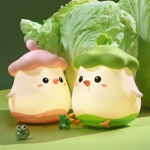 Lovely Rechargeable Led Soft Touch Silicone Night Light For Kids Small Chicken Lamp Light Up Silicone Animal Night Light