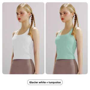 Miiow | Womens Sleeveless Tank Top Sports Yoga Fitness Inner Wear Outerwear With Chest Pad Artificial Character Strap Vest Summer