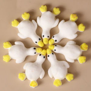 3D Flat Duck Cotton Candy Panda Shaped Soft Candy Baking Wood Sawdust Cupcake Decoration Snacks Yellow Duck Shape Candy