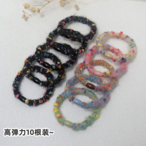 High Elasticity Durable Hair Ties for Women Autumn Winter Colorful Wool Hair Bands Hair Hoops No Damage to Hair Original Design
