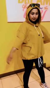 Kaos Hoodie Wanita Oversize Tangan Pendek Motif Polos Katun Kombed 24s