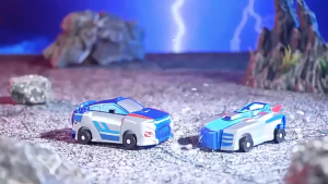 Childrens magnetic deformation car toy two cars collide 2 in 1 deformation Pegasus