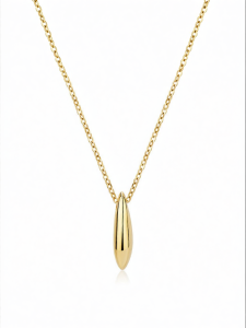 KKLUE | 14K Solid Gold Simple Drip Design Fashionable Luxe Necklace