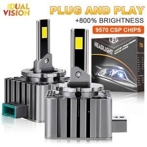 Dualvision D1S D3S LED D2S Canbus Headlight Bulbs 30000LM D4S D8S D1R D2R D3R D4R 9570 CSP Chip 6000K Auto Lamp Replacement Bulb