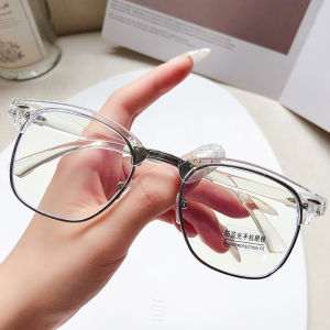 1-2PCS Trendy Retro Eyeglasses Plain Lens Square Transparent Frame Eyewear Fashion Simple Elegant Anti Blue Light Glasses