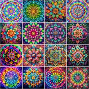 EverShine Diamond Painting Mandala DIY 5D Full Square Round Drill Embroidery Fantasy Mosaic Flower Wall Decorations Living Room