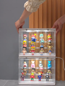 ⚡SG Delivery⚡ 3 Layers LED Light Acrylic Display Box Popmart Display Box For Labubu Molly Figurine Acrylic