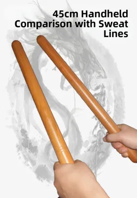 Red Wooden Drumsticks for Large Drum Real Wood Leather Beijing Class Drum Hammer Flat War Drumsticks Pair Musical Instrument