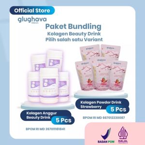 BUNDLING 3 PCS GLUGHAVA KOLAGEN BEAUTY DRINK ANGGUR/STRAWBERRY